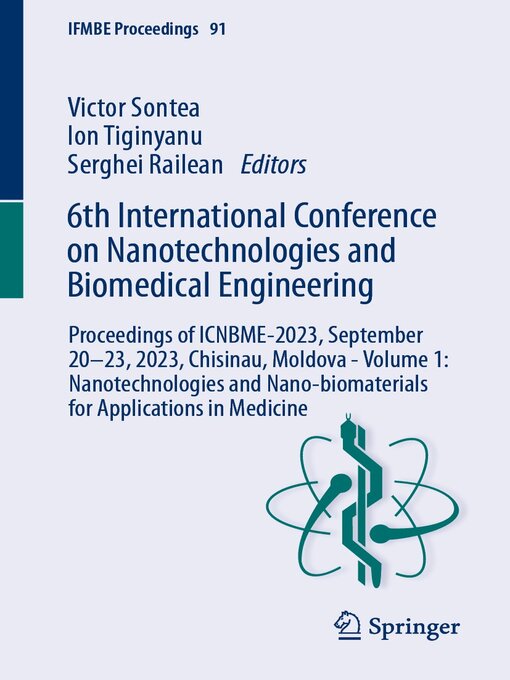 Title details for 6th International Conference on Nanotechnologies and Biomedical Engineering by Victor Sontea - Available